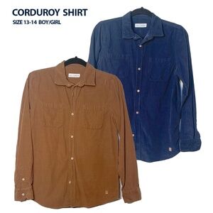 2x ZARA Corduroy Button Down Shirt Boy/Girl 13-14